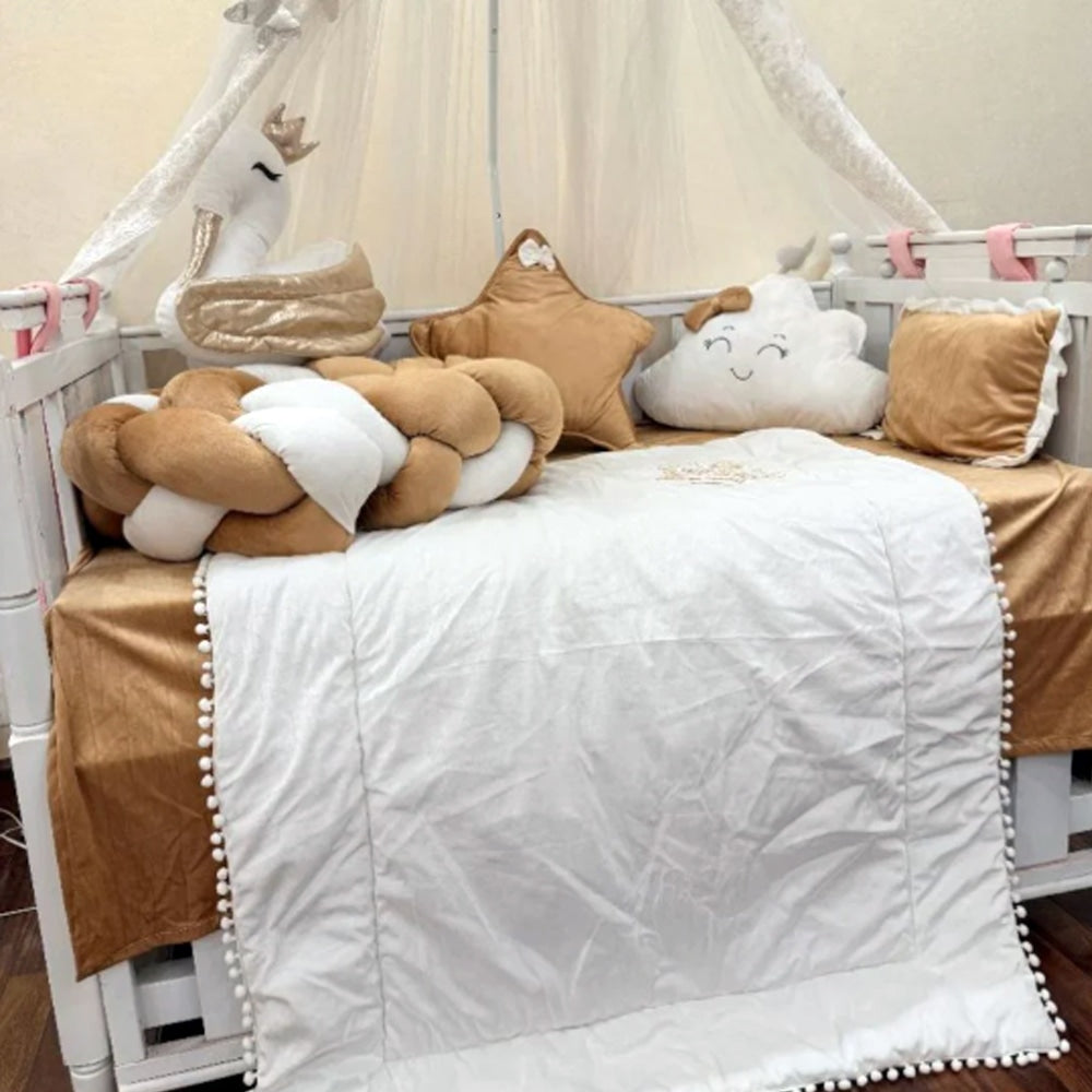 Baby Cot - Bedding Set - Golden Swan
