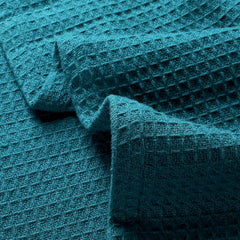 Cotton Waffle Weave Sofa & Bed Throws Blanket for Summer - Teal 2