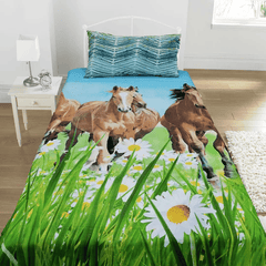 Horses & Sunflower Kids Bed Sheet