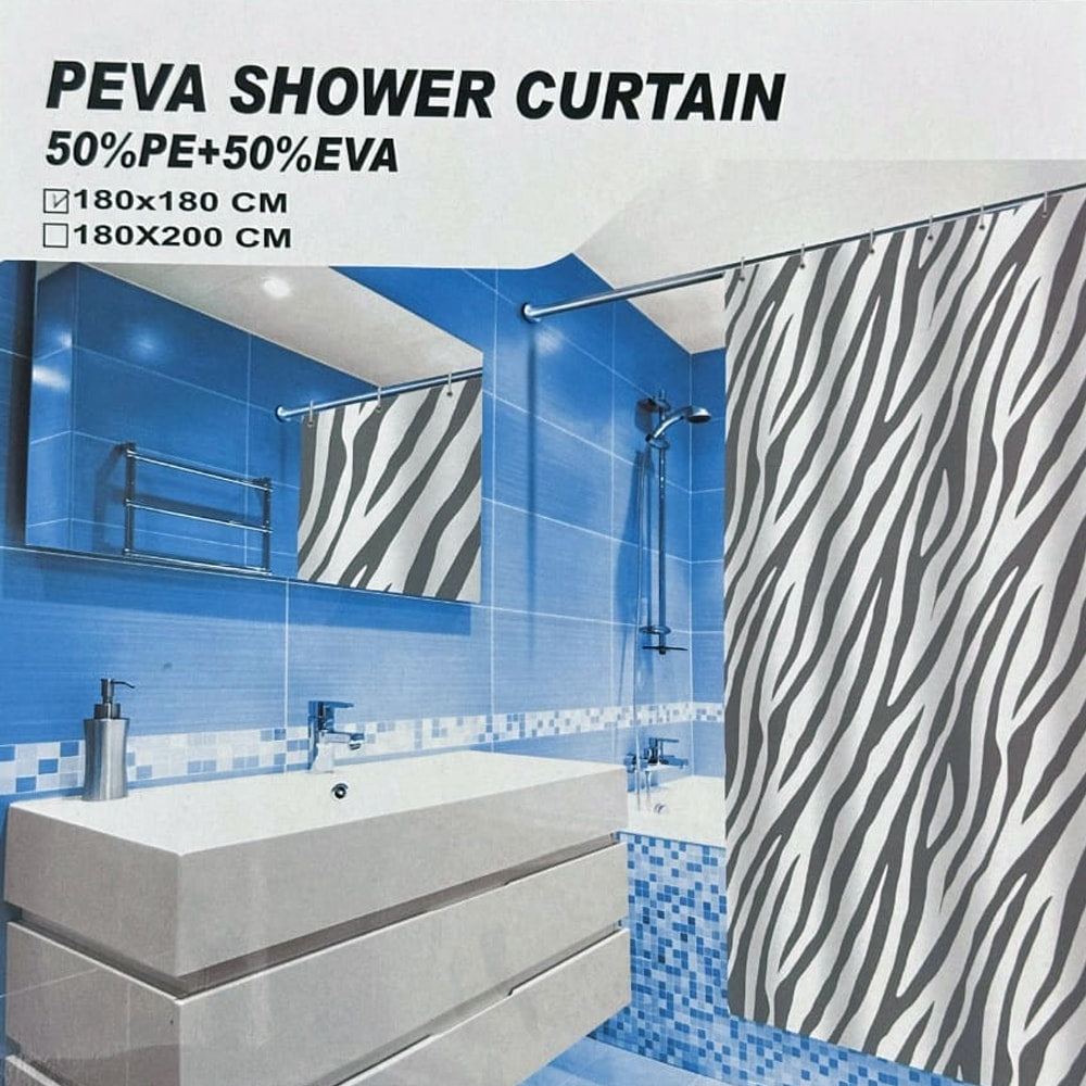 PEVA Waterproof Bathroom Shower Curtain – Zebra Texture