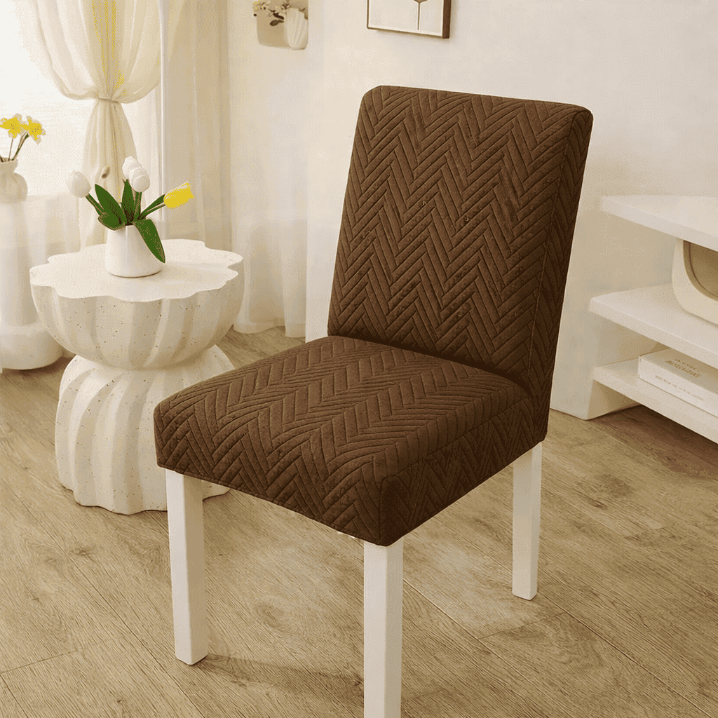 Quilted Chair Cover - Dark Brown