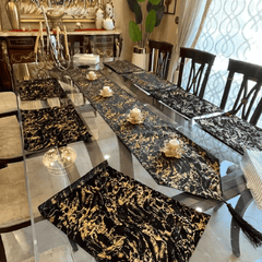 RunWay Table Runner - Black Marble