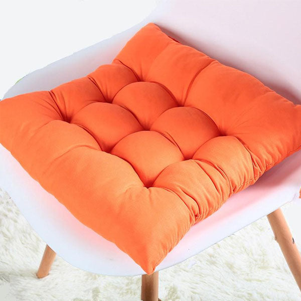 Soft Square Dining Seat Pad Filled Chair Cushion - Orange