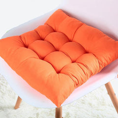 Soft Square Dining Seat Pad Filled Chair Cushion - Orange