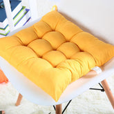 Soft Square Dining Seat Pad Filled Chair Cushion - Yellow