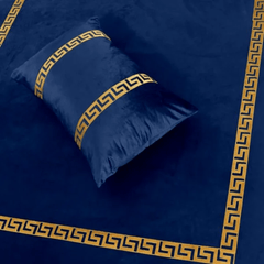 Versace Velvet Bridal Bedding Set - Blue 1