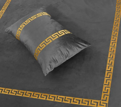 Versace Velvet Bridal Bedding Set - Grey 1