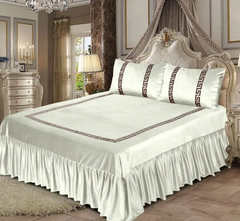 Versace Velvet Bridal Bedding Set - White