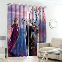 anna elsa theme kids curtains