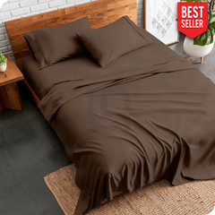 plain bed sheet - brown