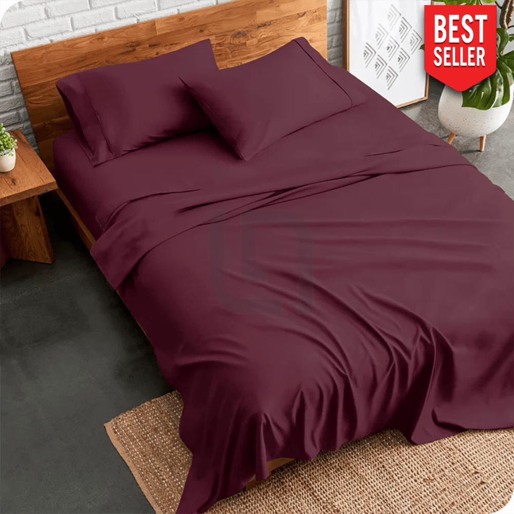 plain bed sheet - maroon