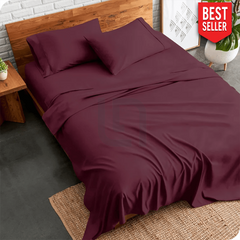 plain bed sheet - maroon