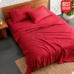plain bed sheet -rose red