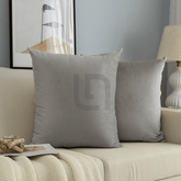 Velvet Cushion Covers for Sofa - Grey