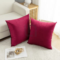 Velvet Cushion Covers for Sofa - Maroon Color
