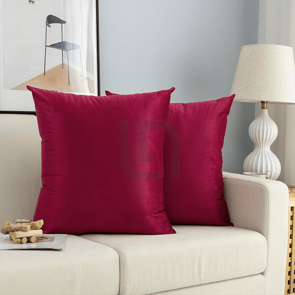 Velvet Cushion Covers for Sofa - Maroon