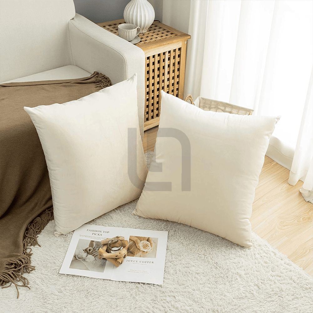 Velvet Cushion Covers for Sofa - Off White Color