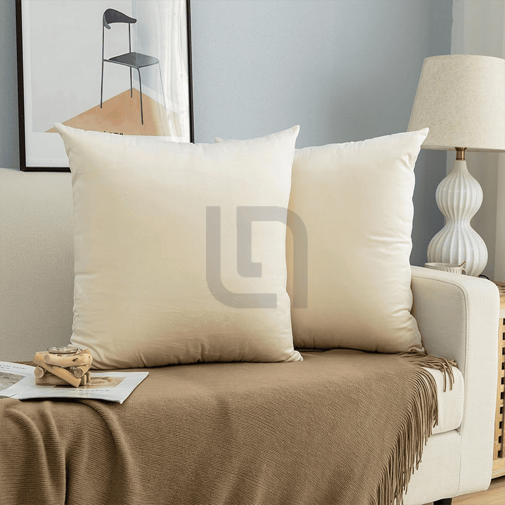 Velvet Cushion Covers for Sofa - Off White