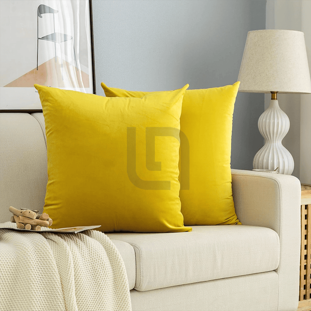 Pack Of 5 Premium Velvet Cushion Covers - Yellow
