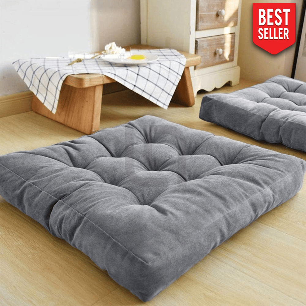 Square-Shape-Velvet-Floor-Cushions-Grey