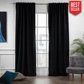 velvet curtains black