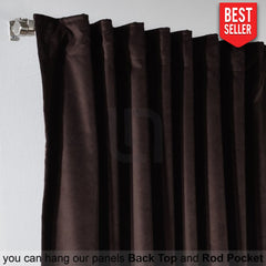 dark brown velvet curtain