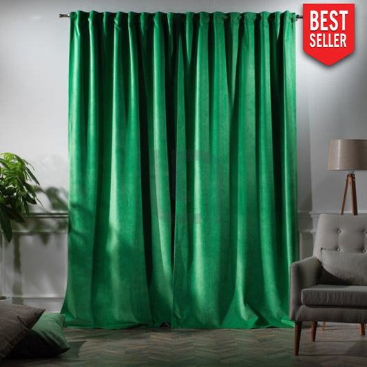 velvet curtains - Jade