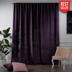 velvet curtains - magenta