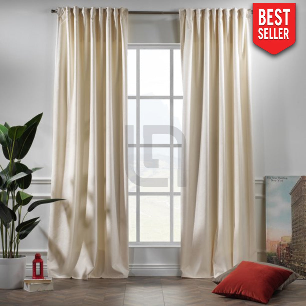 velvet curtains off white