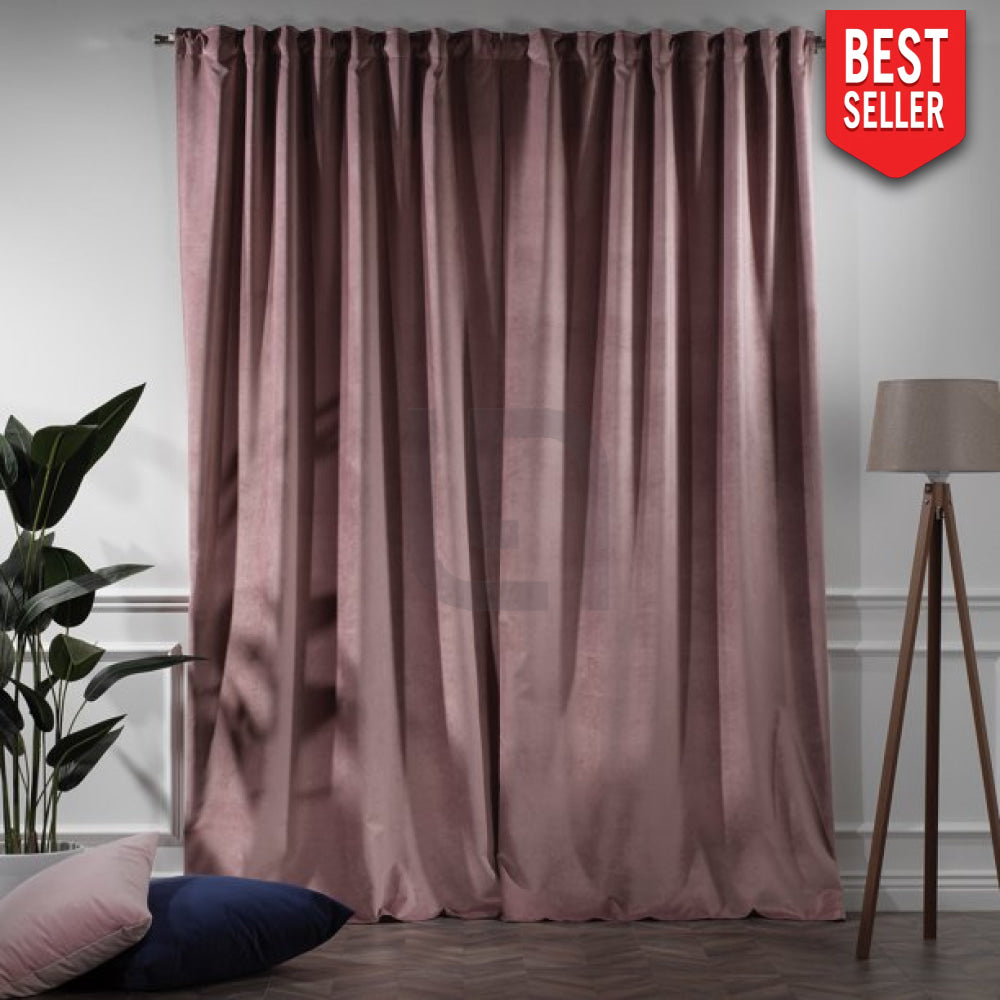 velvet curtains - rose gold