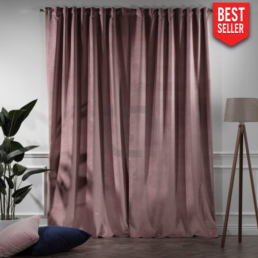 velvet curtains - rose gold
