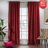 velvet curtains scarlet