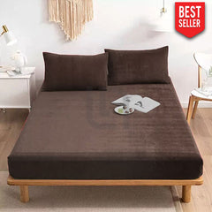 velvet fitted sheet brown