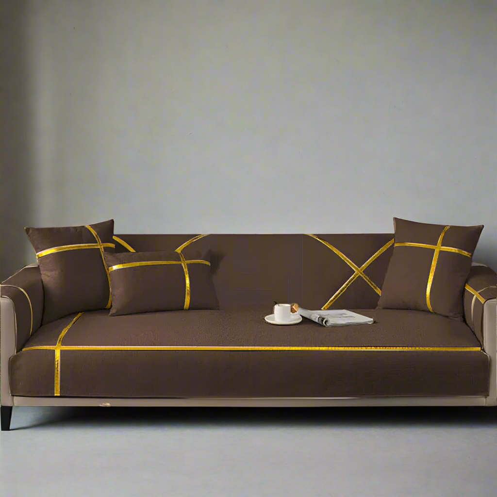 Velvet Sofa cover brown