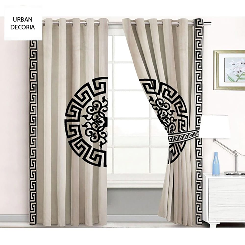 velvet curtain - beige