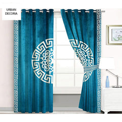velvet curtain - cyan