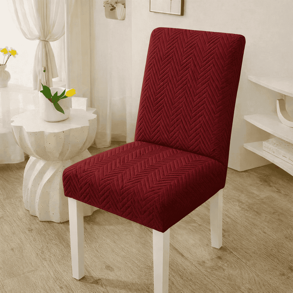 quilted chair cover - maroon