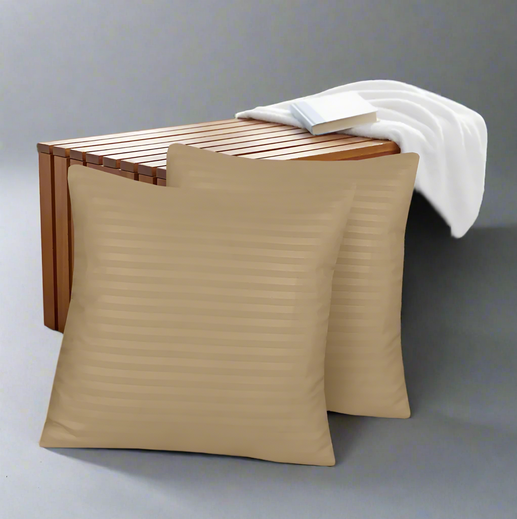 stripe style cushion cover-beige