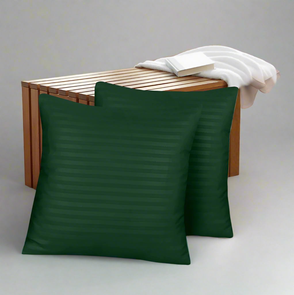 stripe style cushion cover - green