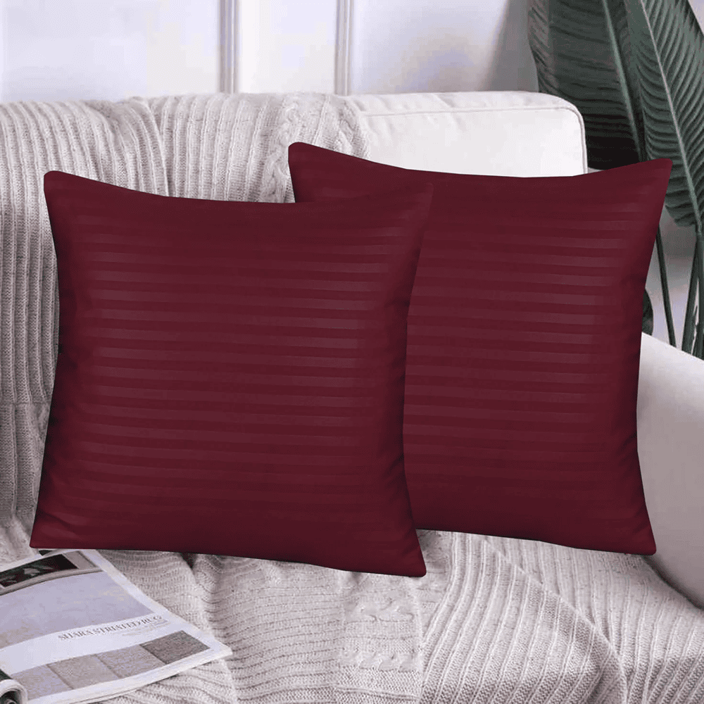stripe style cushion cover - maroon