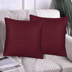 stripe style cushion cover - maroon