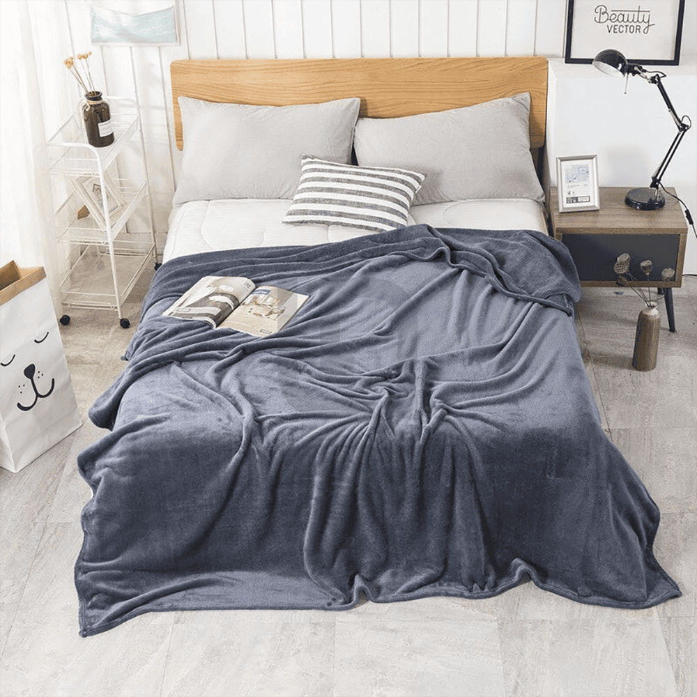 Grey fleece blanket sale