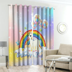 unicorn theme kids curtains
