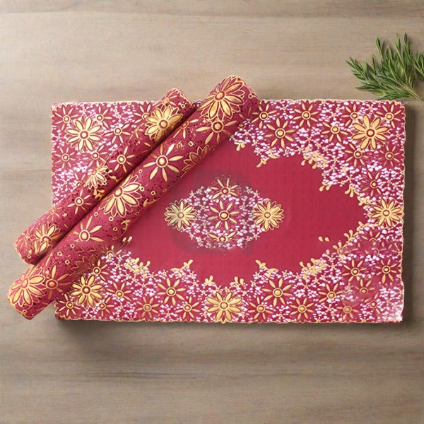 3pcs Table Mat set Placemats Dressing Table Crimson