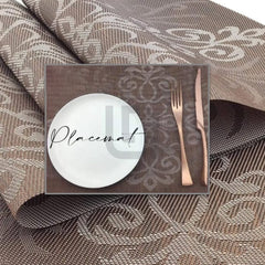 7 Pcs Table Mats & Table Runner Set Heat Resistant Woven Dining Table Placemats