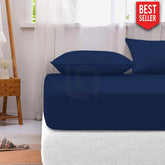 Cotton Fitted Sheet - Dark Blue