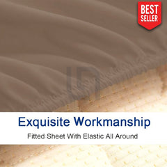 Fitted bed sheet light brown color