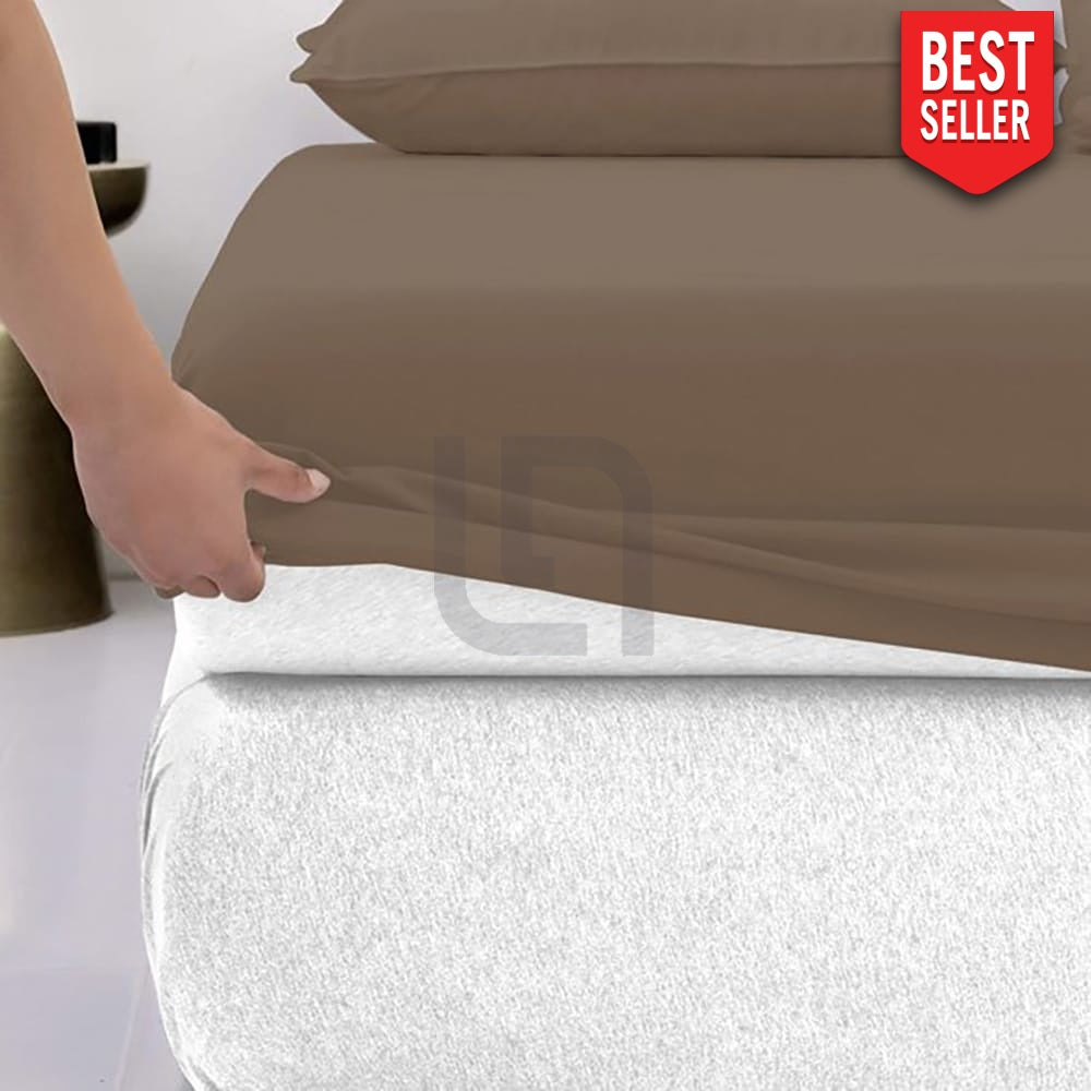Cotton fitted sheet - Light Brown Color