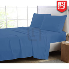 Niagara Blue Cotton fitted sheet