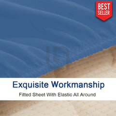 Fitted bed sheet niagara blue color